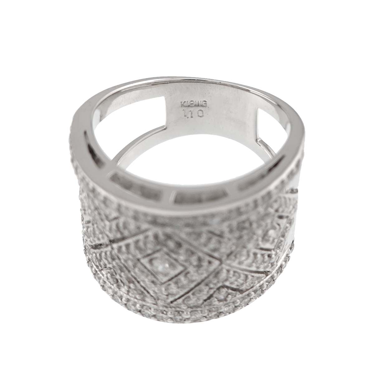 Diamond 1.10ct Ring 18K K18 WG White Gold size5.5-5.75(US)