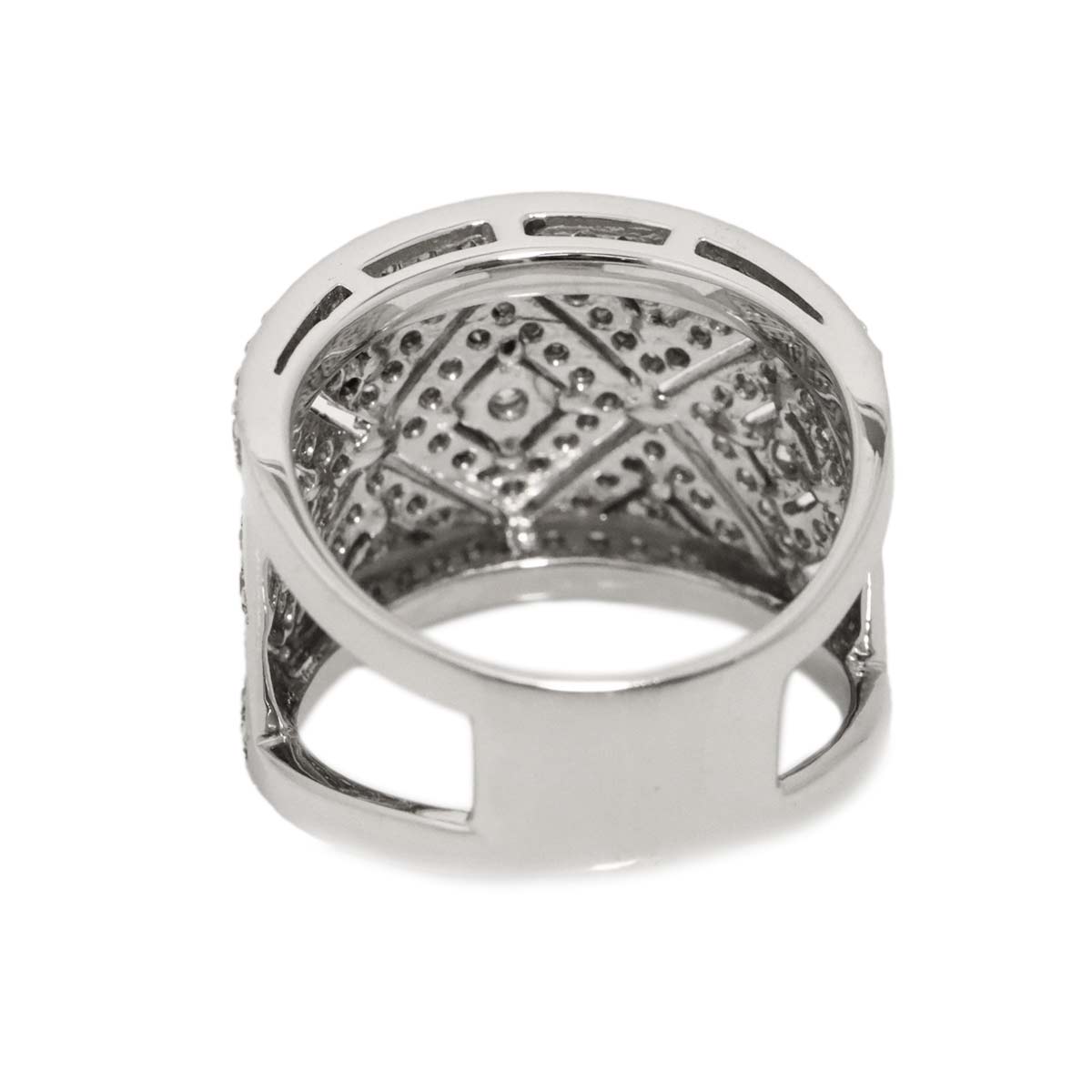Diamond 1.10ct Ring 18K K18 WG White Gold size5.5-5.75(US)