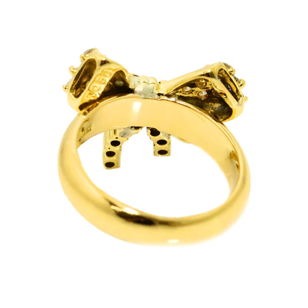 Diamond 0.50ct Ring 18K YG Yellow Gold 750 Size4.5-4.75(US)