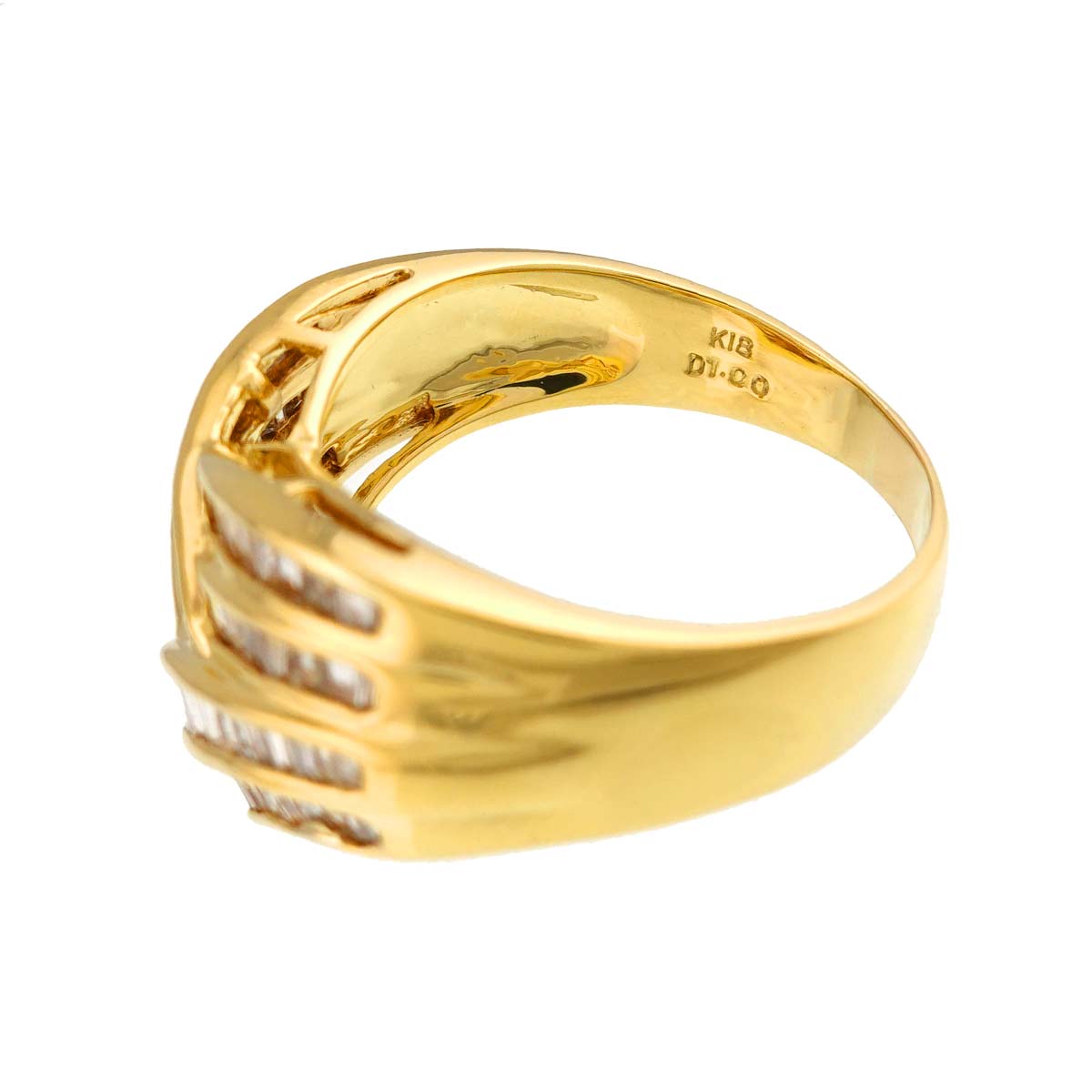 Diamond 1.00ct Ring 18K YG Yellow Gold 750 Size7.25(US)