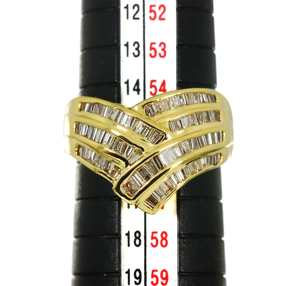 Diamond 1.00ct Ring 18K YG Yellow Gold 750 Size7.25(US)