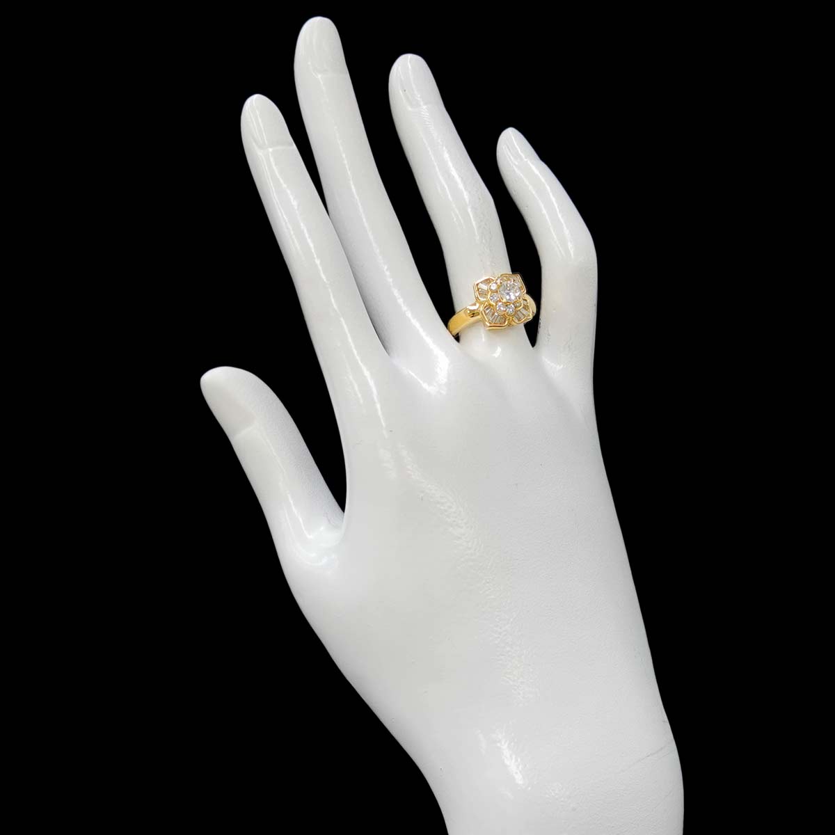 Diamond 0.65ct/0.28ct Ring 18K YG 750 Size6.25-6.5(US)