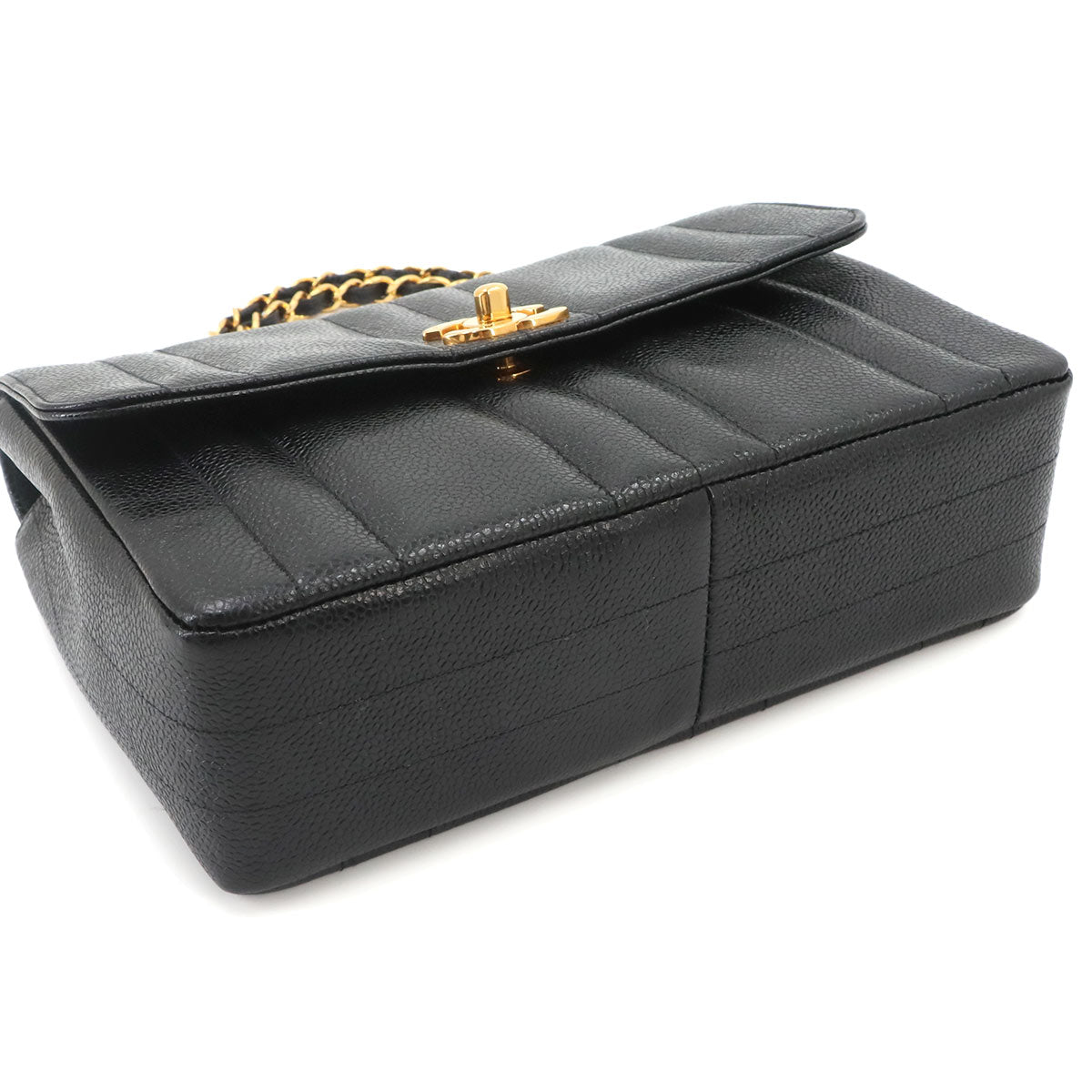 Mademoiselle Chain Shoulder Bag Leather Black Purse