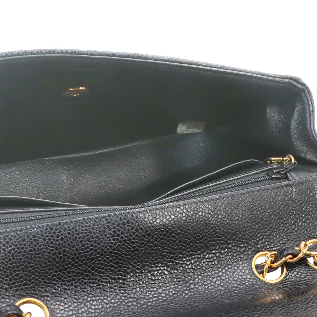 Mademoiselle Chain Shoulder Bag Leather Black Purse
