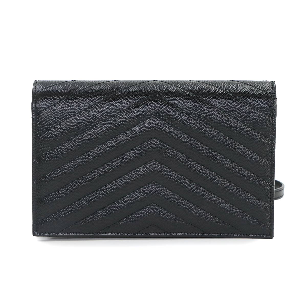 Cassandre Envelope Chain Wallet Leather Black 393963