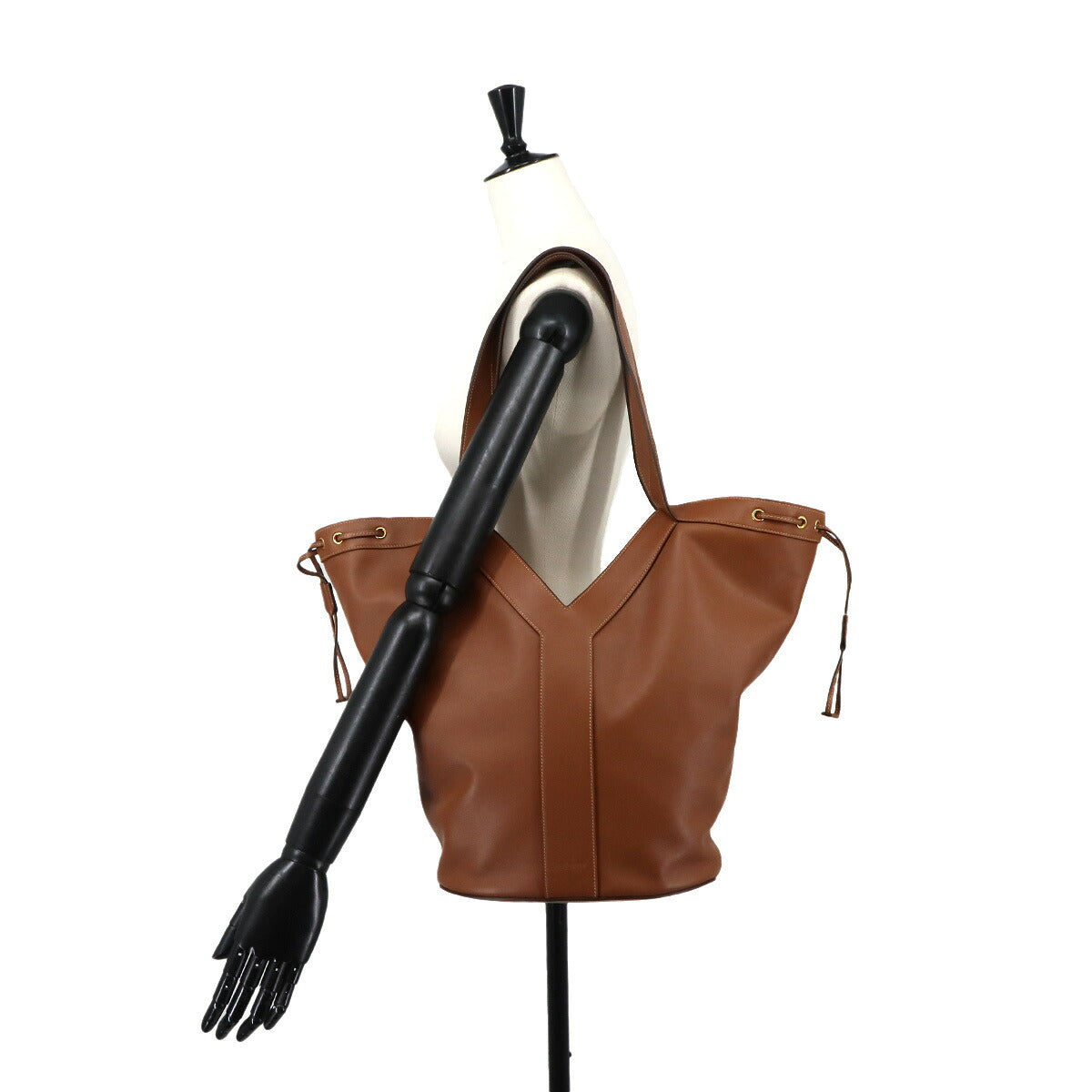 Y Hobo Tote Bag Leather Brown 833160 Purse