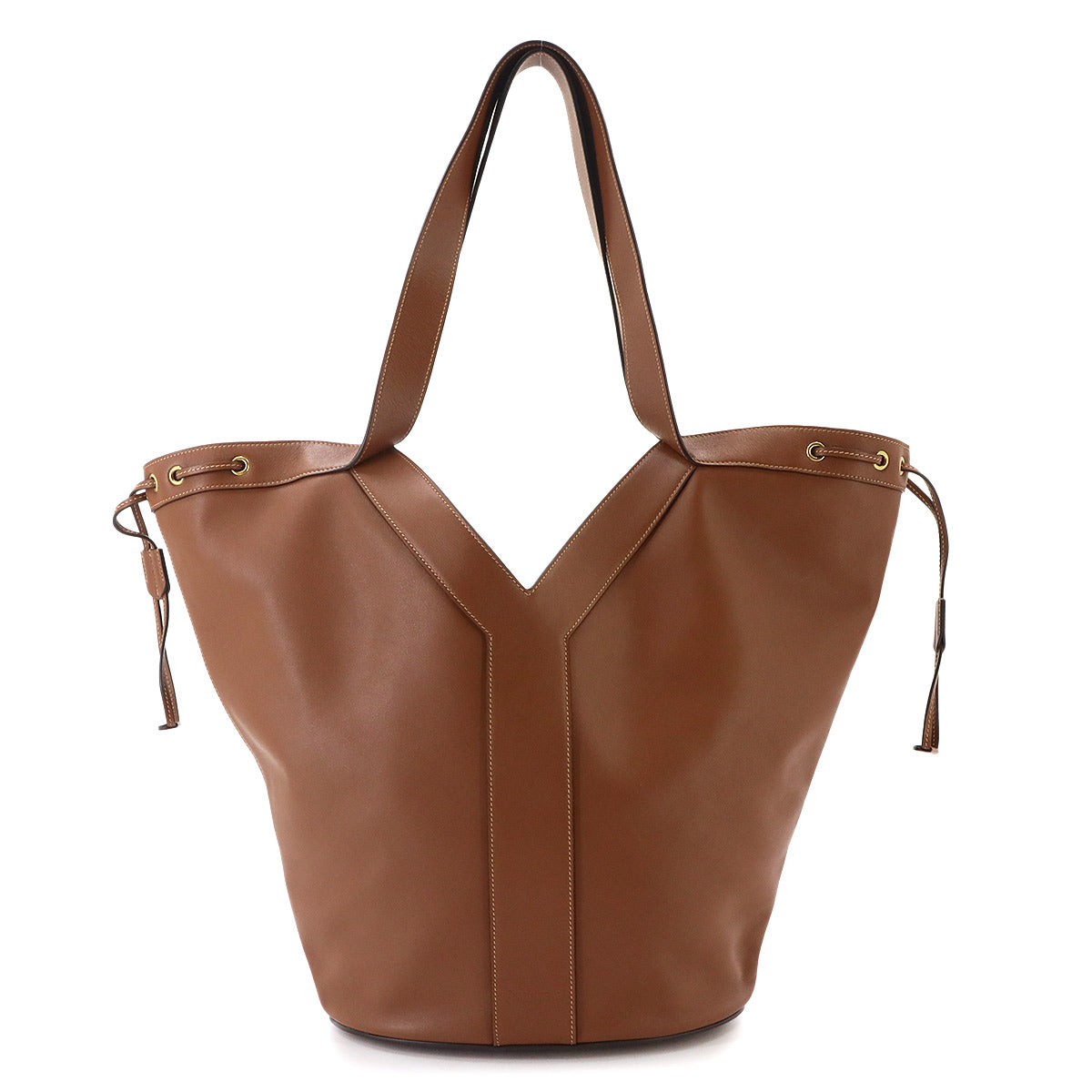 Y Hobo Tote Bag Leather Brown 833160 Purse