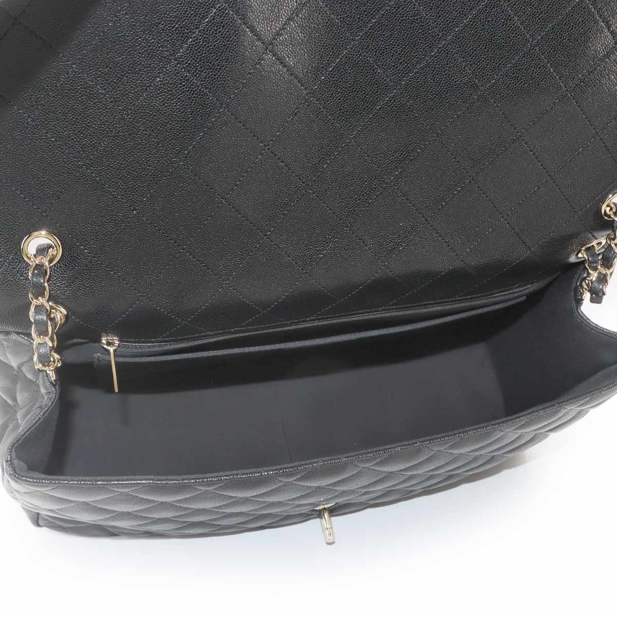 Matelasse 40 Chain Shoulder Bag Leather Black Jumbo