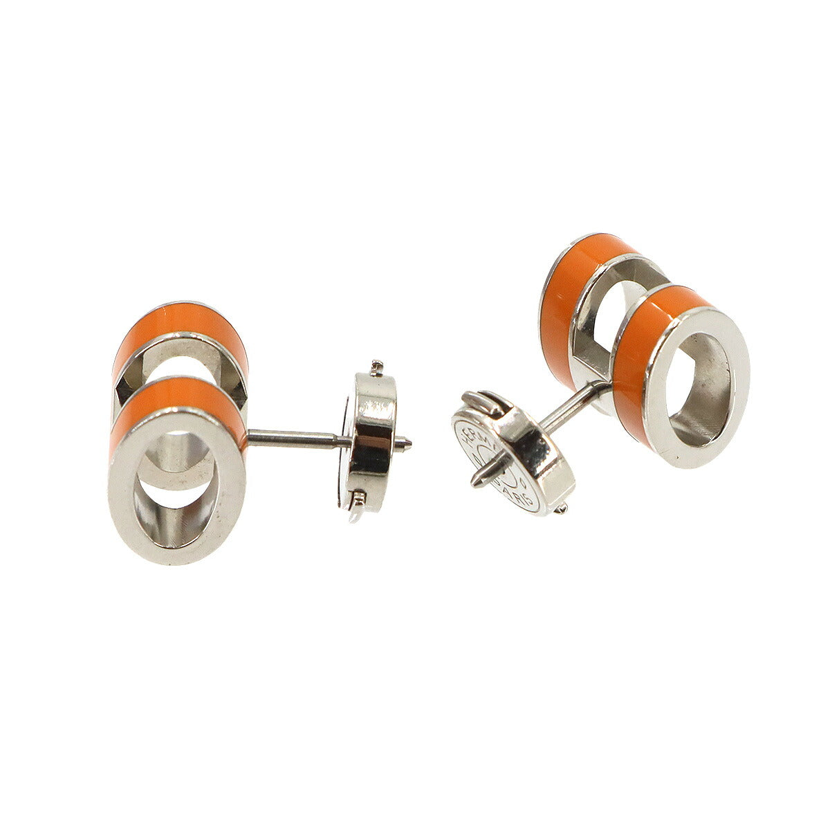 Pop H Earrings Orange Silver Pierced Accessory