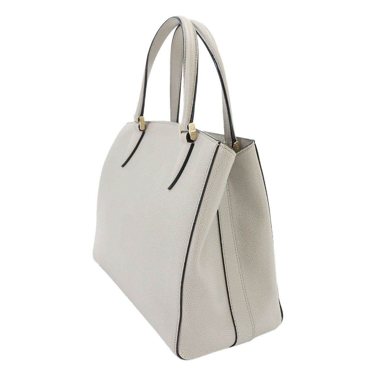 Medium Triennale Hand Shoulder Bag Leather Gray Purse