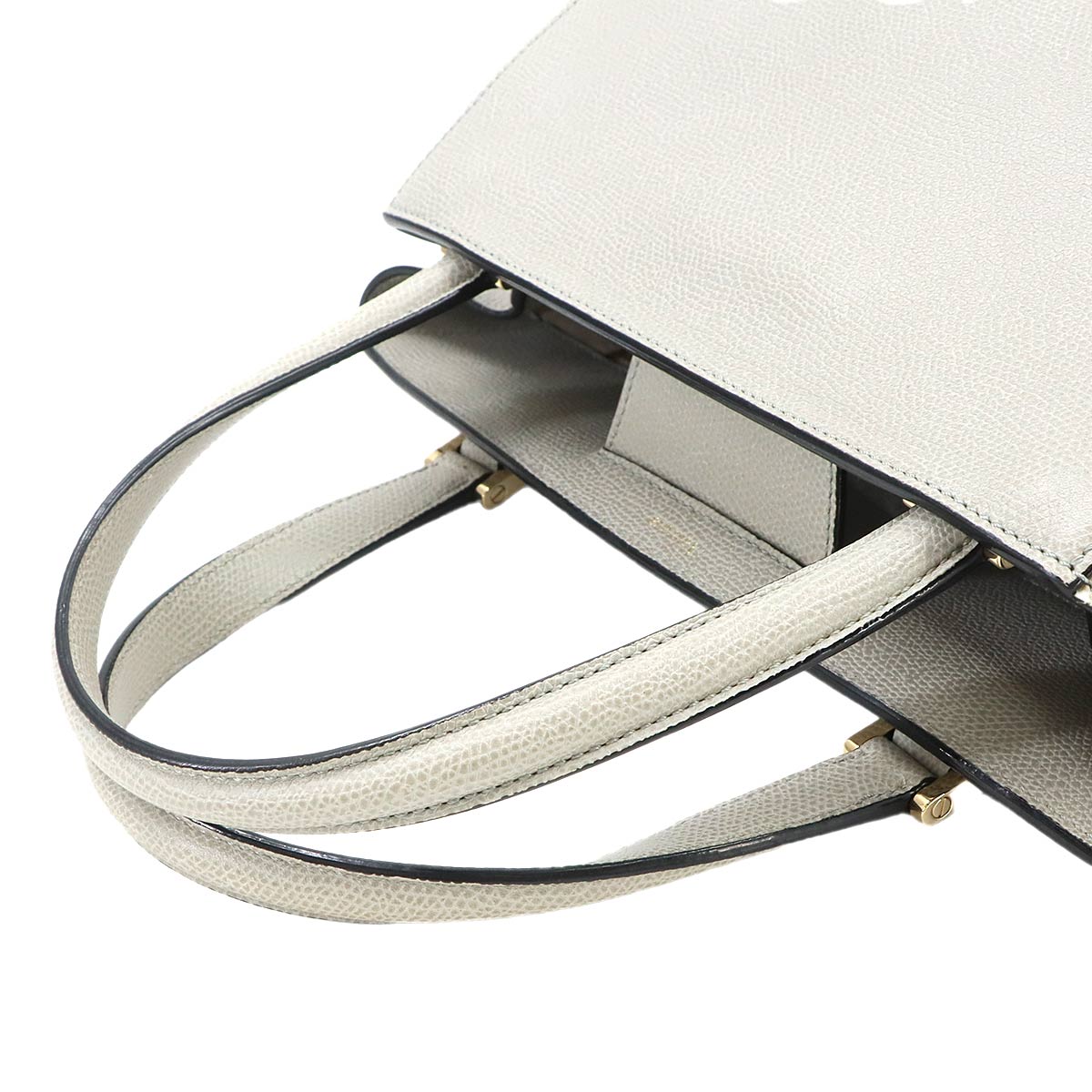 Medium Triennale Hand Shoulder Bag Leather Gray Purse