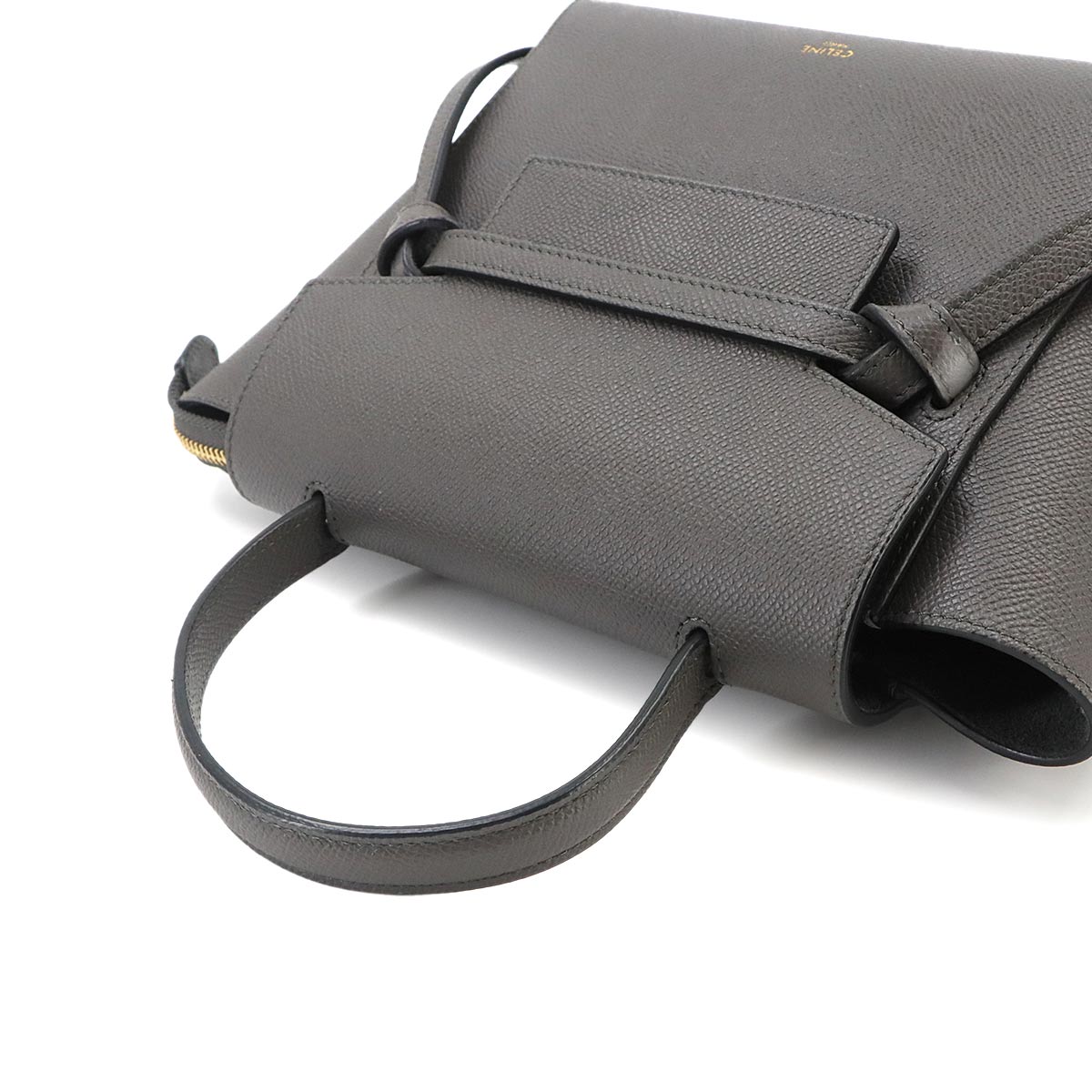 Belt Bag Nano 2way Hand Shoulder Bag Leather Gray 189003