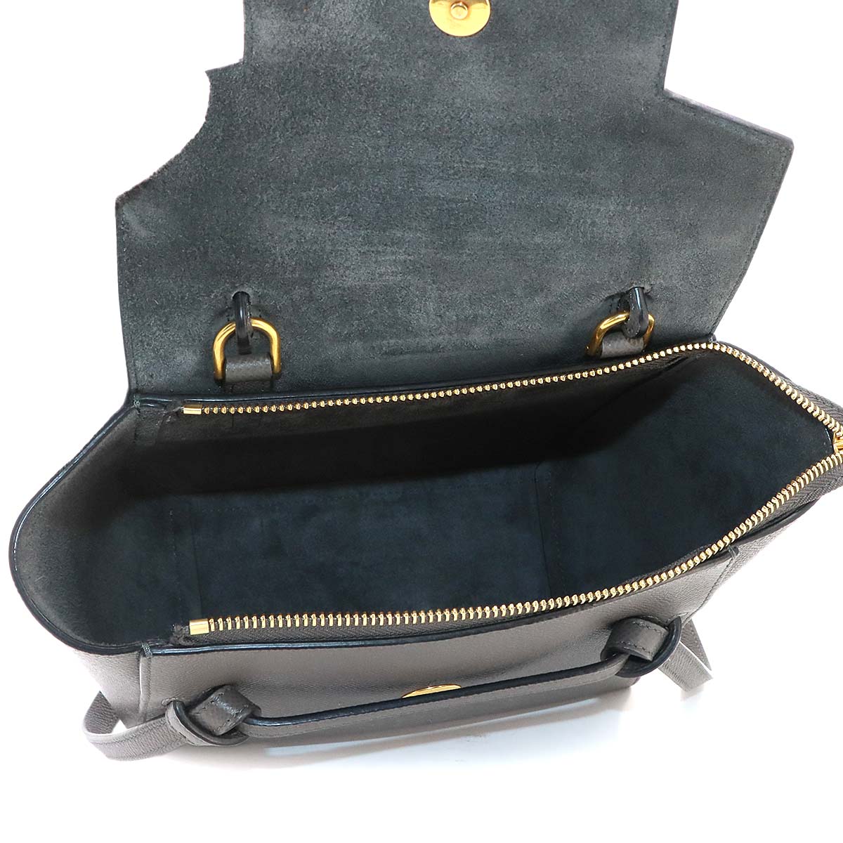 Belt Bag Nano 2way Hand Shoulder Bag Leather Gray 189003