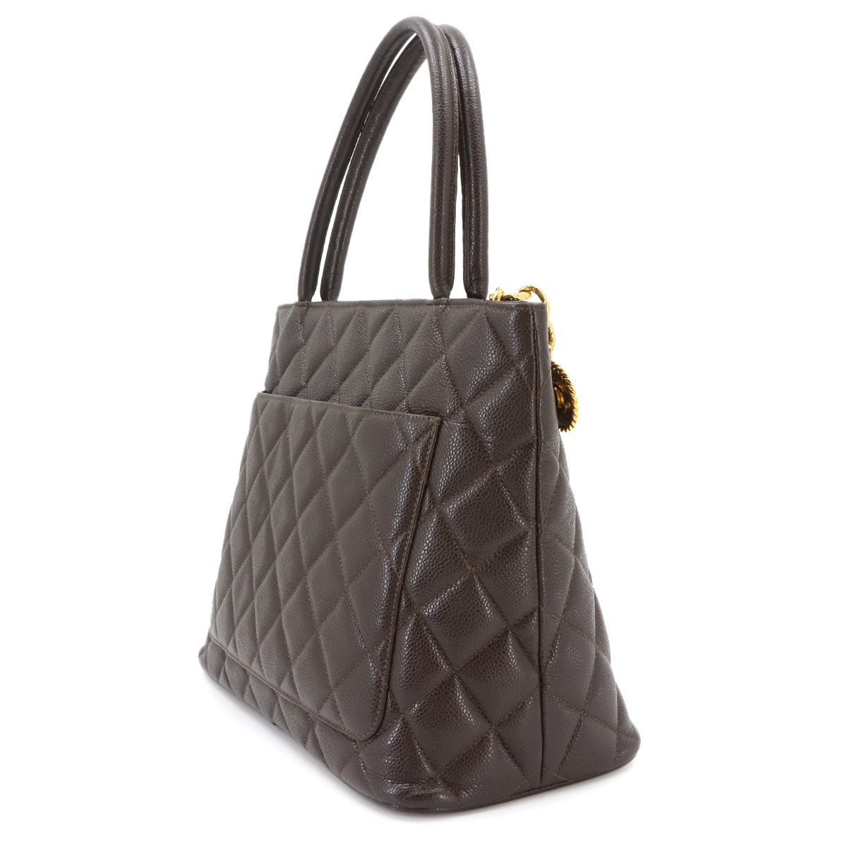 Medallion Tote Bag Leather Brown A01804 Coco Logos