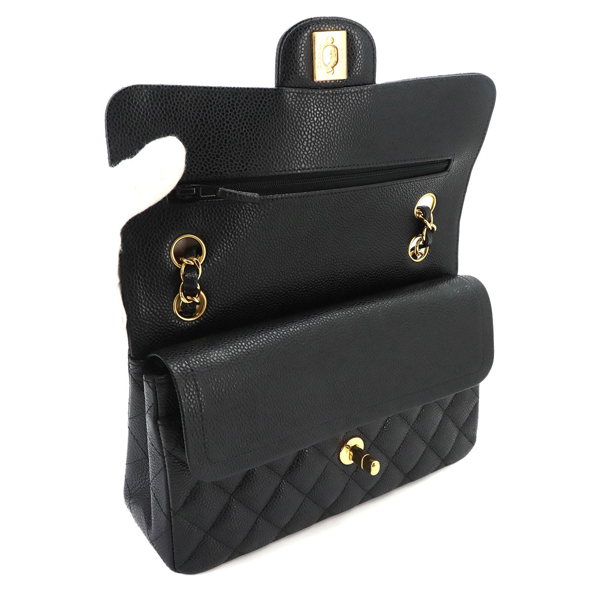 Matelasse 23 Chain Shoulder Bag Leather Black A01113