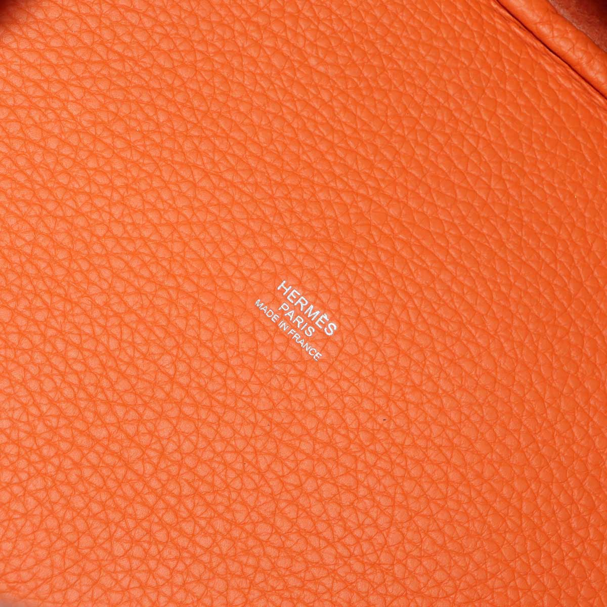 Picotin Lock MM Hand Bag Taurillon Clemence Orange Purse