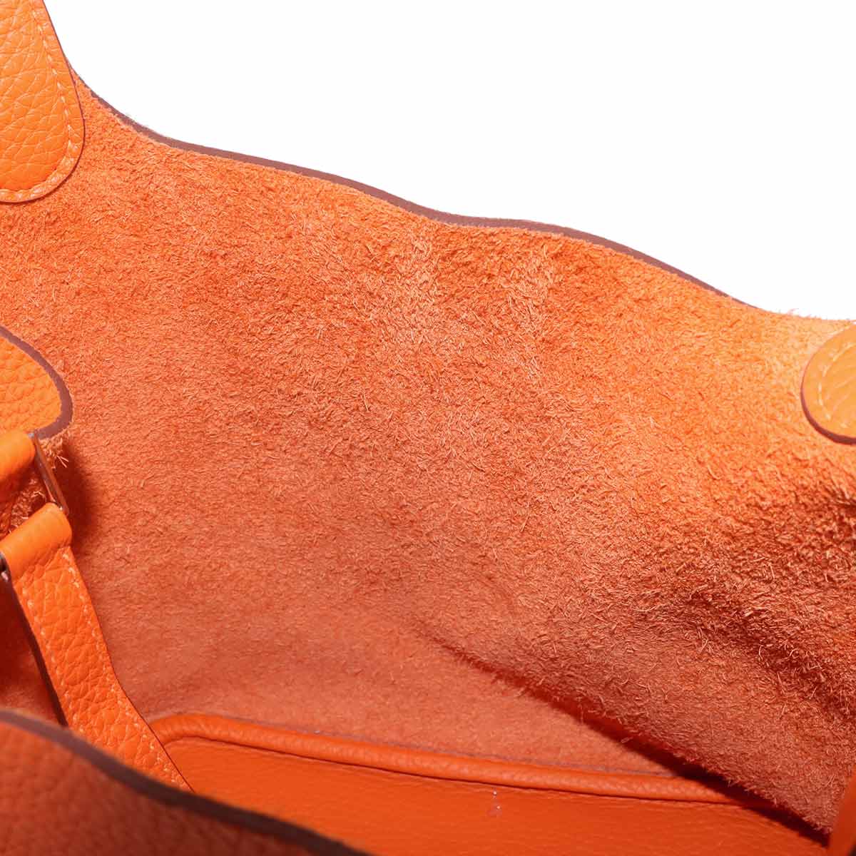Picotin Lock MM Hand Bag Taurillon Clemence Orange Purse