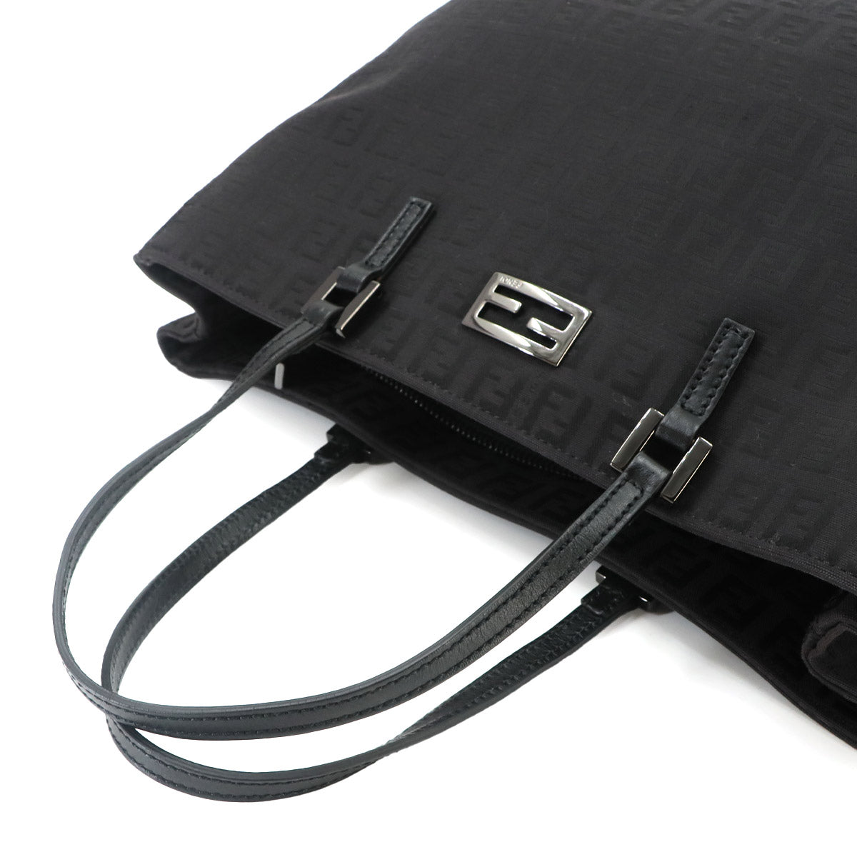Zucchino Tote Bag Canvas Leather Dark Black 8BH133 Purse