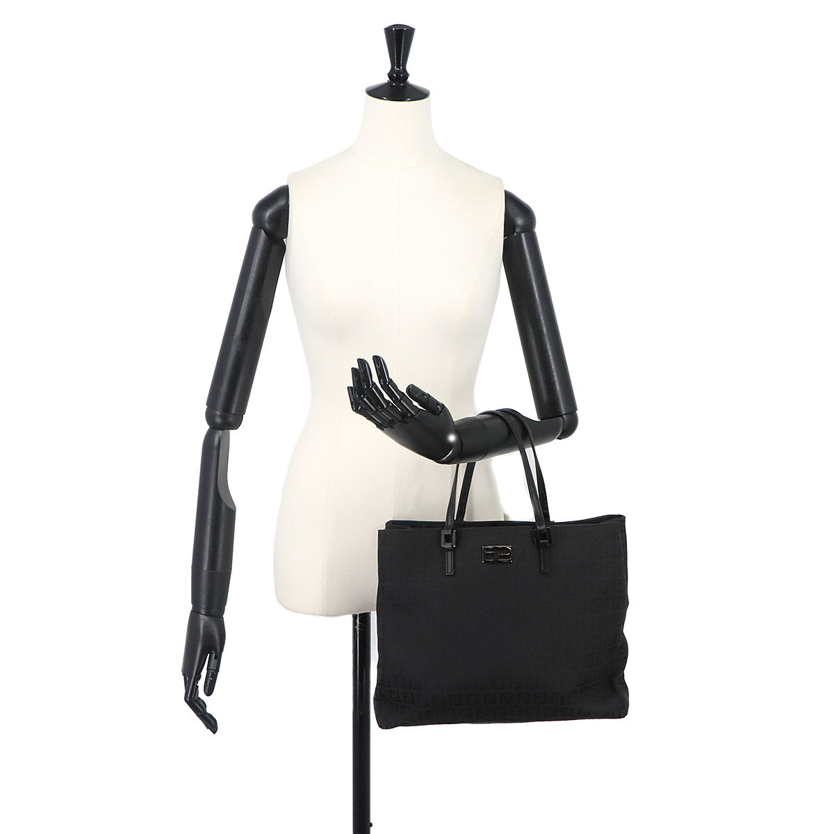 Zucchino Tote Bag Canvas Leather Dark Black 8BH133 Purse