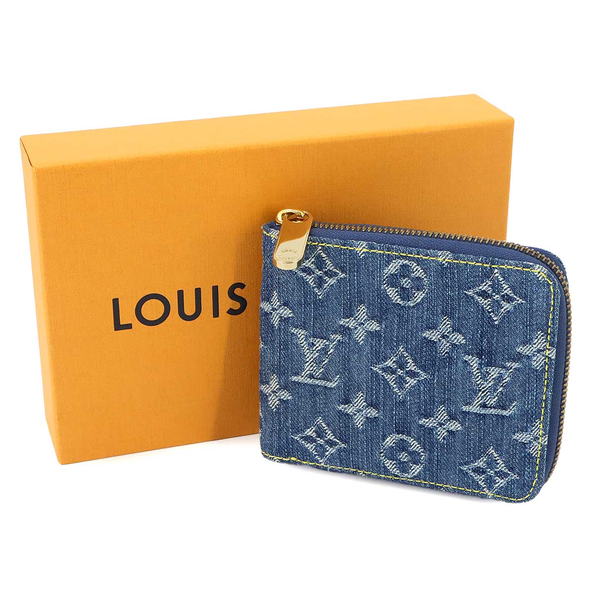 Monogram Denim Mini Zippy Wallet Blue M95342 Purse