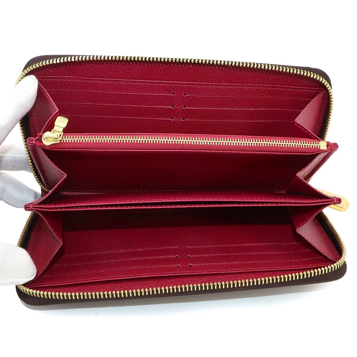 Monogram Zippy Wallet Long Brown Fuchsia M41895 Purse