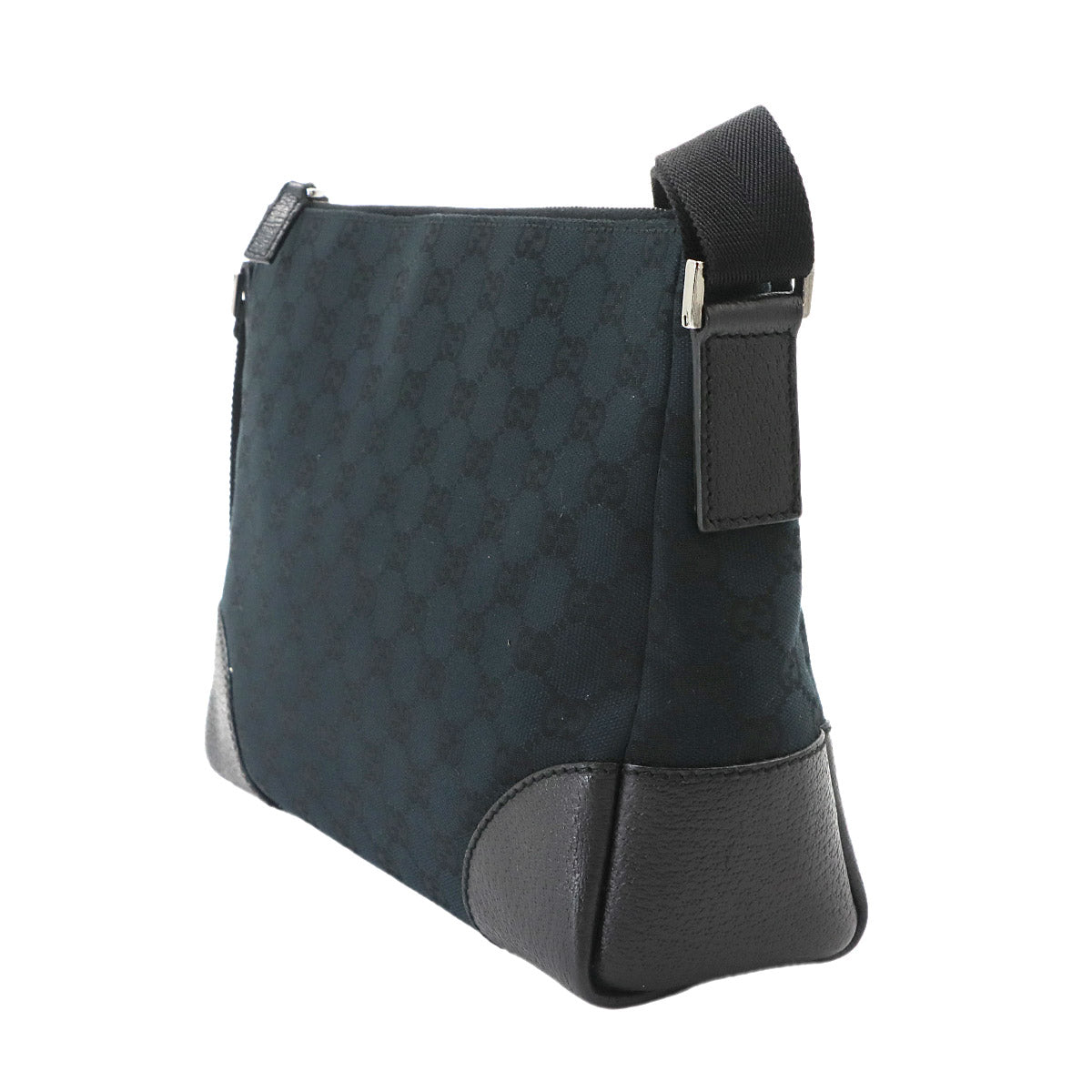 Shoulder Bag GG Canvas Leather Black 114273 Purse