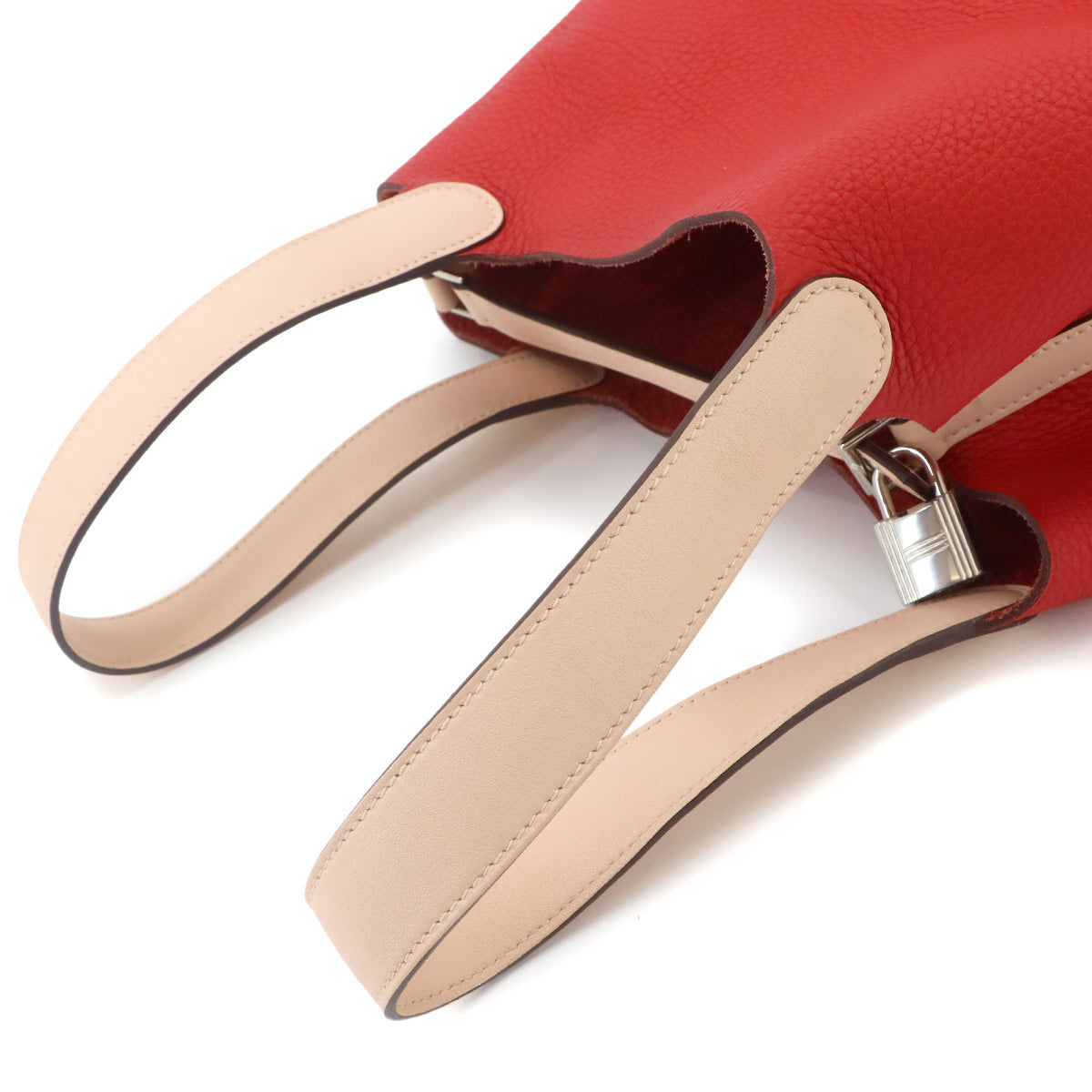 Picotin Lock Touch MM Hand Bag Taurillon Clemence Swift Red Pink