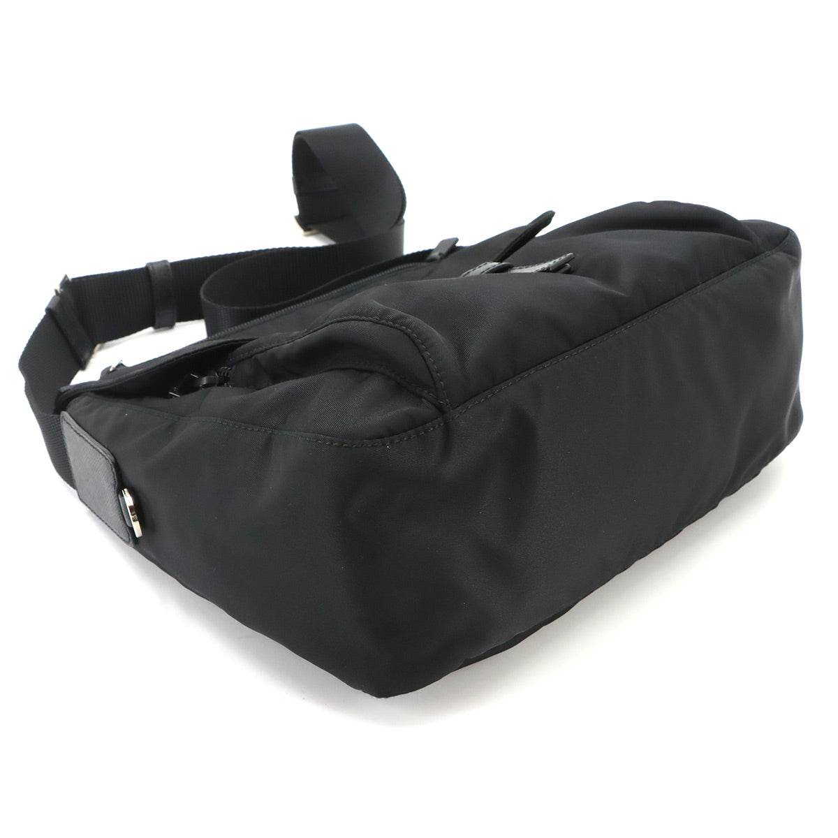 Shoulder Bag Nylon Saffiano Leather Nero Black 1BD994 Purse