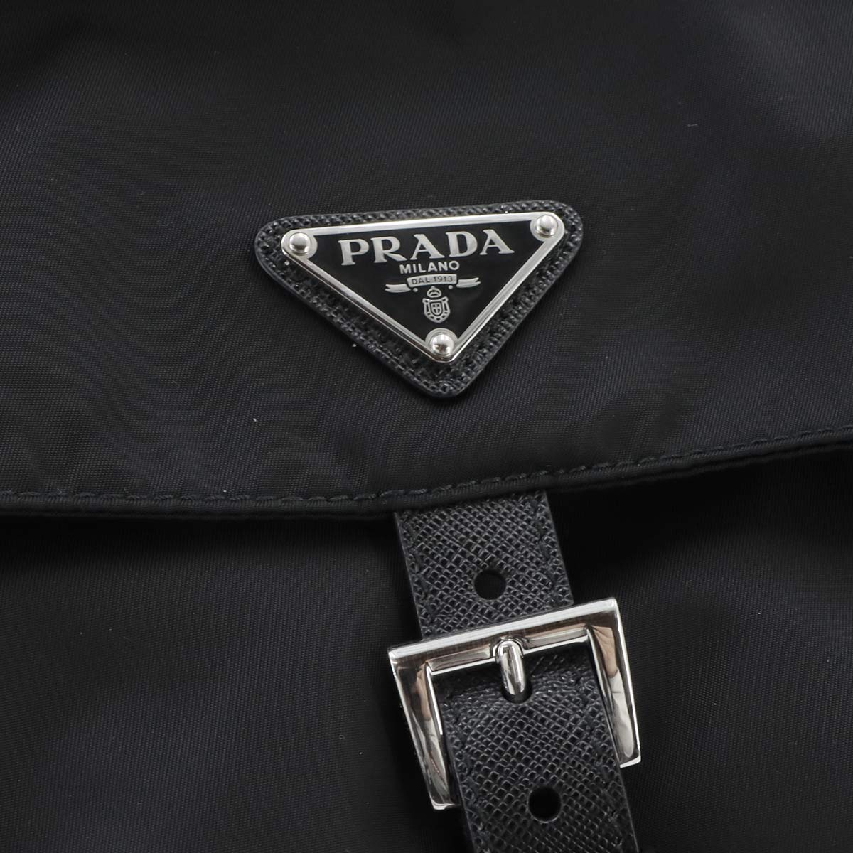 Shoulder Bag Nylon Saffiano Leather Nero Black 1BD994 Purse