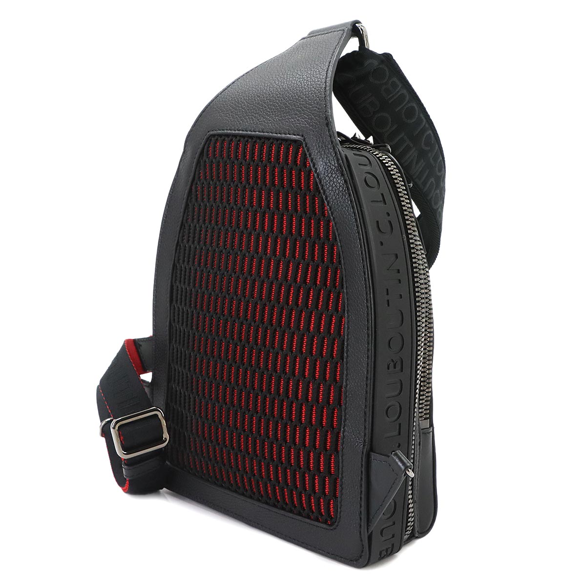 Loubifunk Crossbody Bag Leather Black Spike