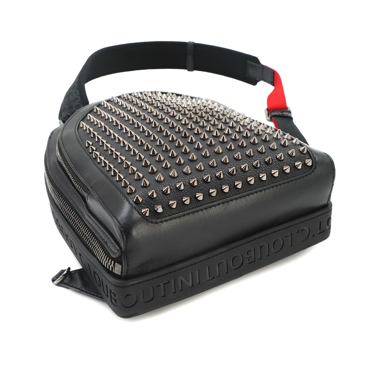 Loubifunk Crossbody Bag Leather Black Spike