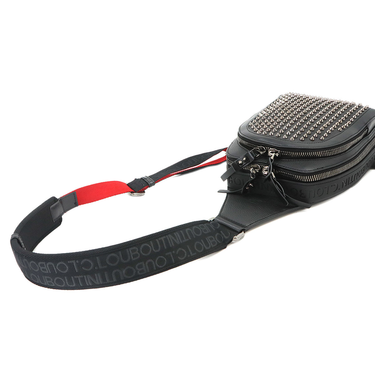 Loubifunk Crossbody Bag Leather Black Spike