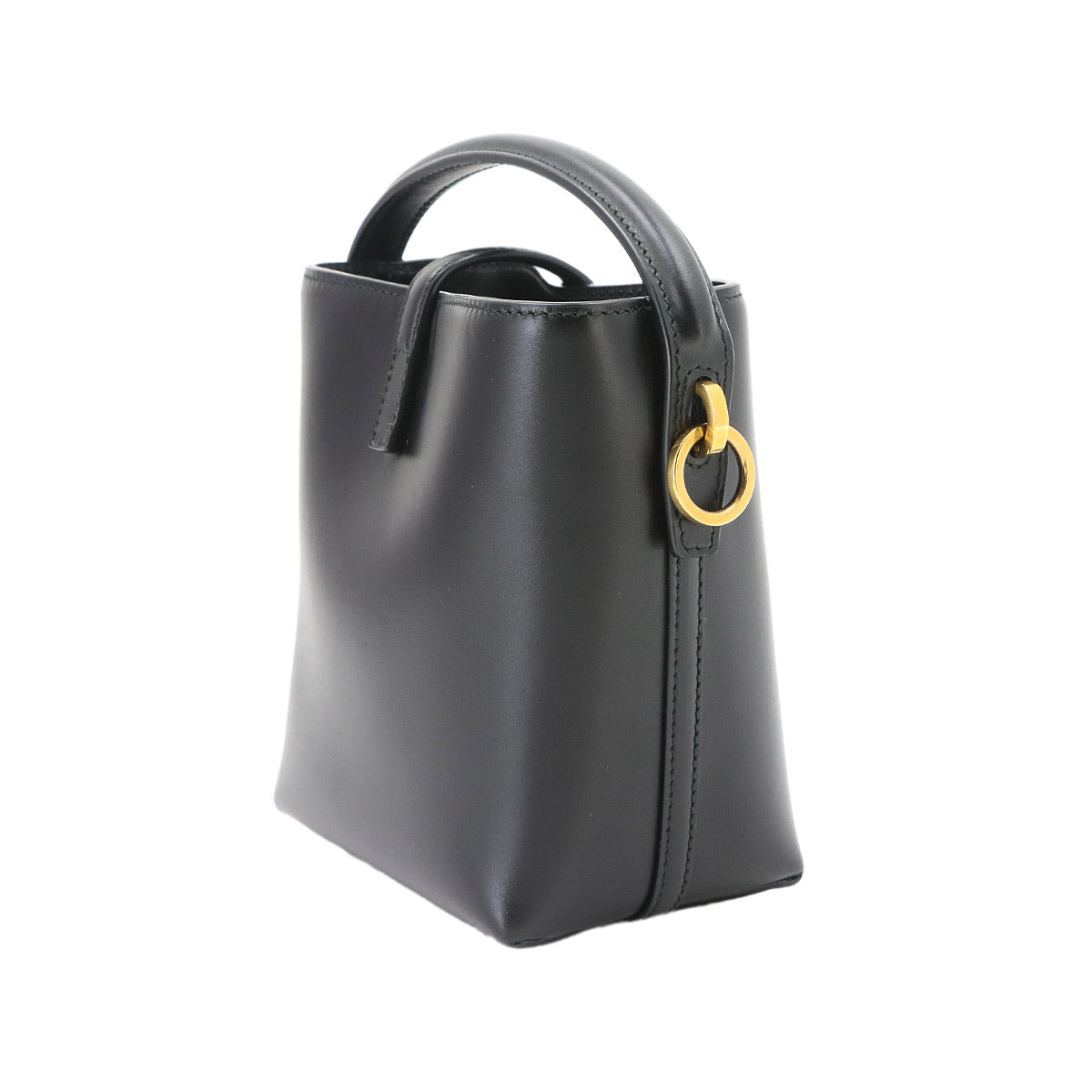 LE37 2way Shoulder Hand Bag Leather Black 765870 YSL