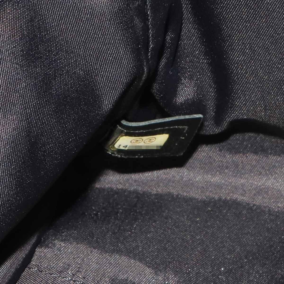 Paris Biarritz GM Tote Bag PVC Nylon Leather Black A34210 Purse