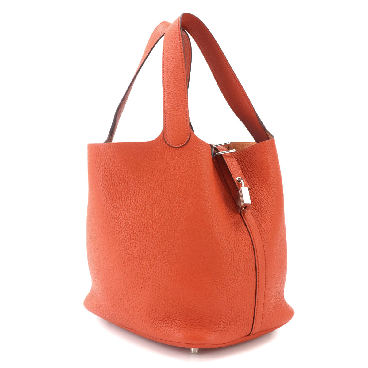 Picotin Lock MM Hand Bag Taurillon Clemence Terre Battue Purse