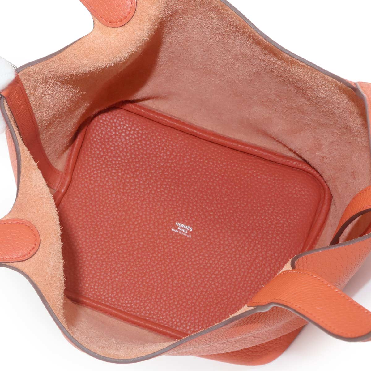 Picotin Lock MM Hand Bag Taurillon Clemence Terre Battue Purse