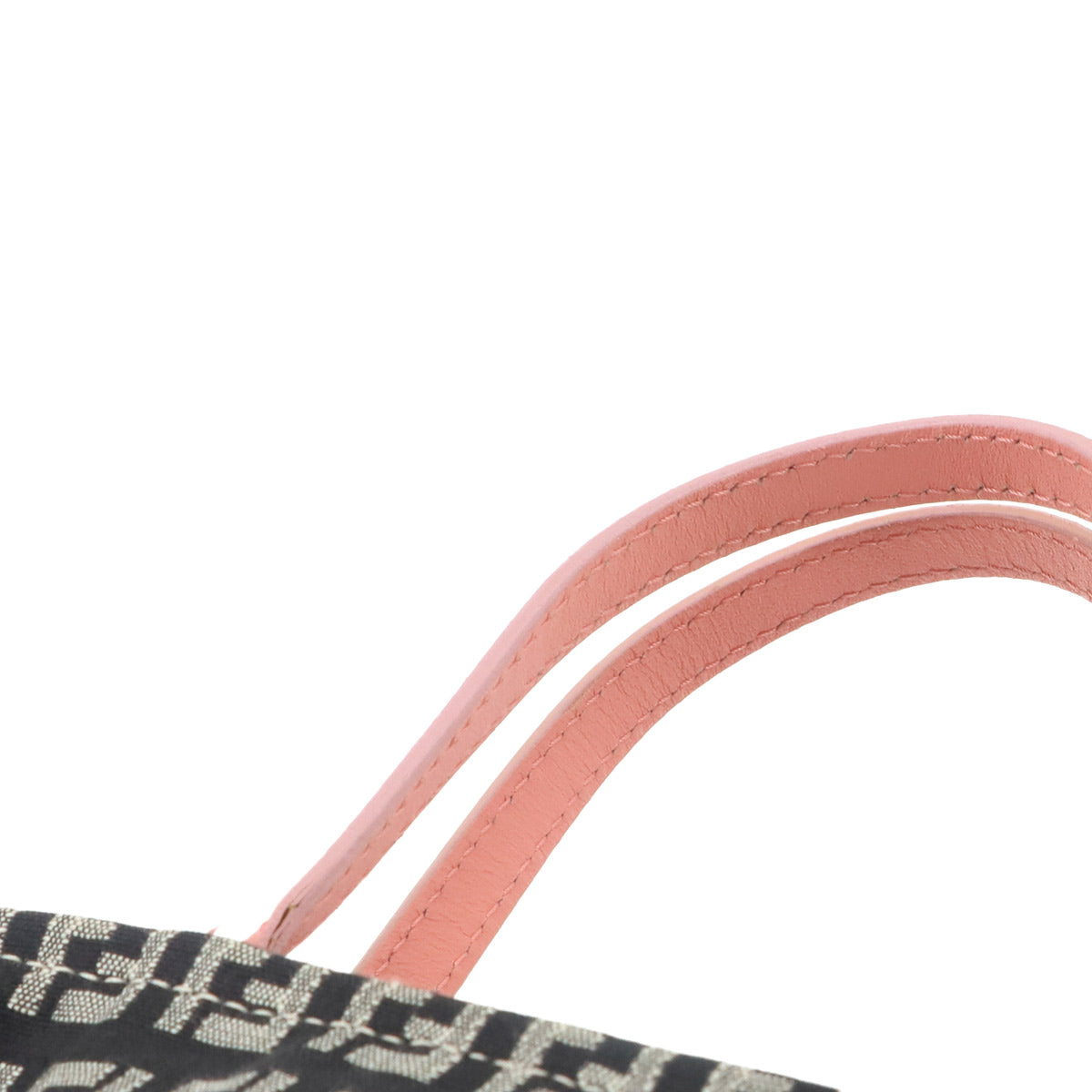 Zucchino Hand Bag Canvas Leather Black Pink 8N0000