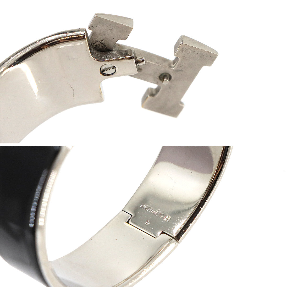 Clic Clac H PM Bangle Black Silver Accessory