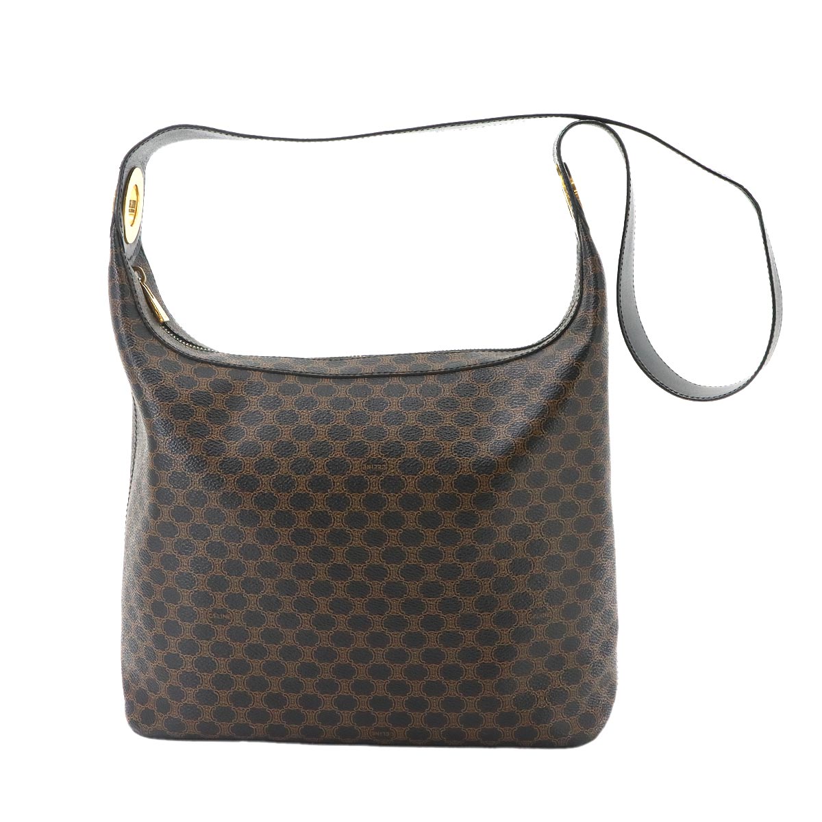 Macadam Shoulder Bag PVC Leather Black Brown Vintage Purse