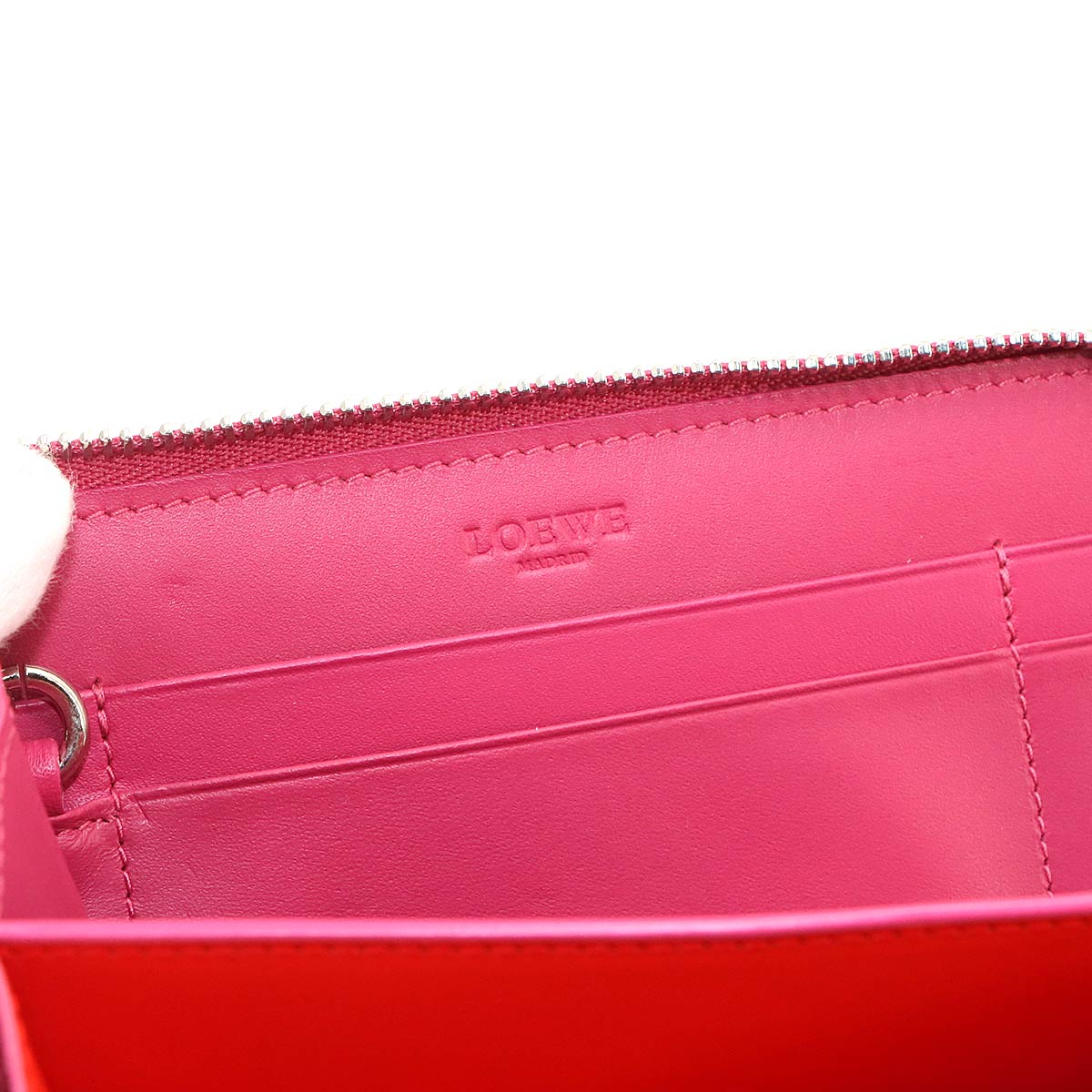 Anagram Coin Case with Key Ring Leather Pink Purse