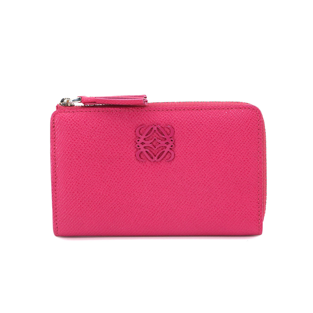 Anagram Coin Case with Key Ring Leather Pink Purse