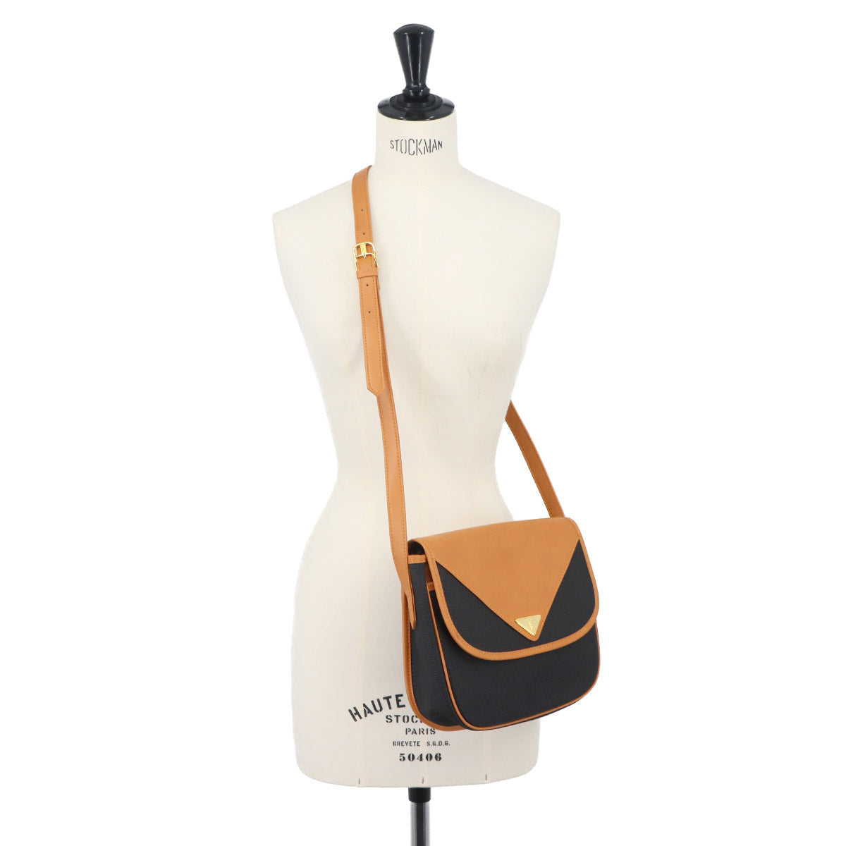 Shoulder Bag PVC Leather Black Brown