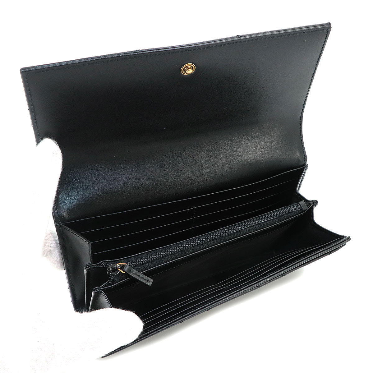 GG Marmont Continental Long Wallet Leather Black 443436 Purse