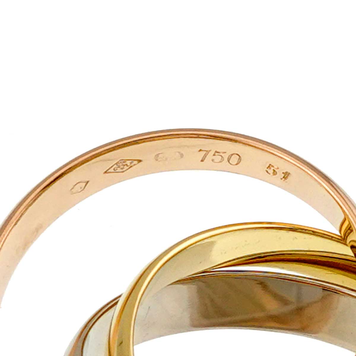 Trinity MM Ring 18K YG WG PG 750 Size51 5.5-5.75(US)