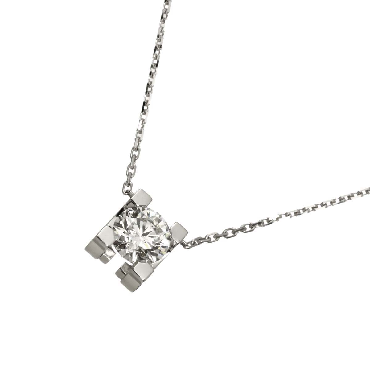 C De Diamond 0.70ct H/VS2/3EX Necklace 18K WG 750