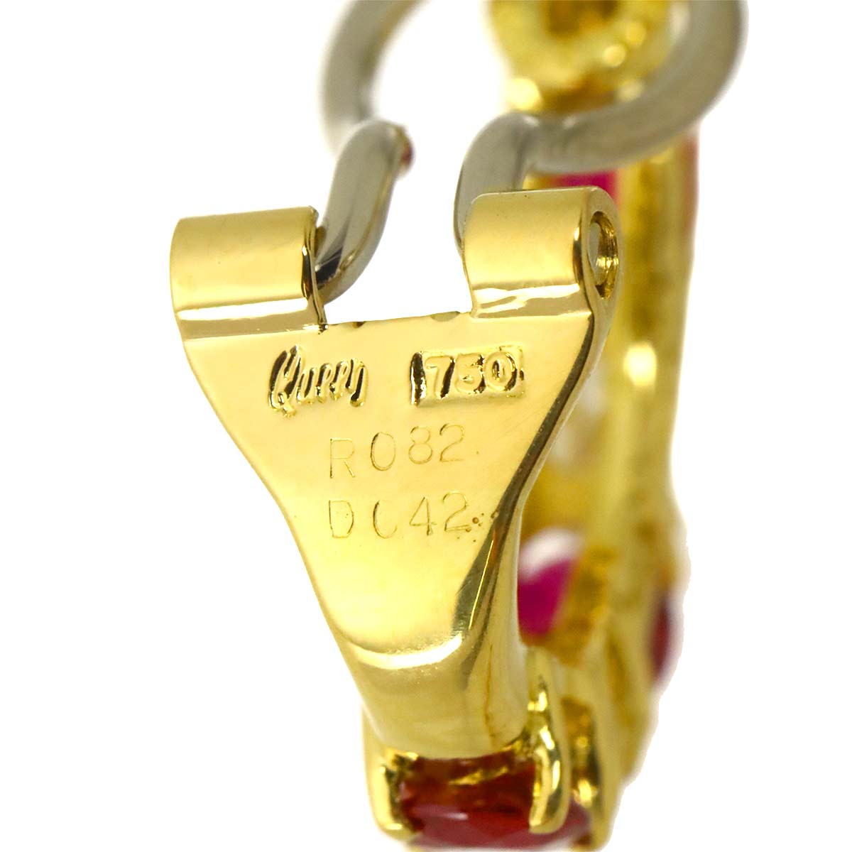 Ruby 0.85ct/0.82ct Diamond Earrings Clip on 18K YG 750
