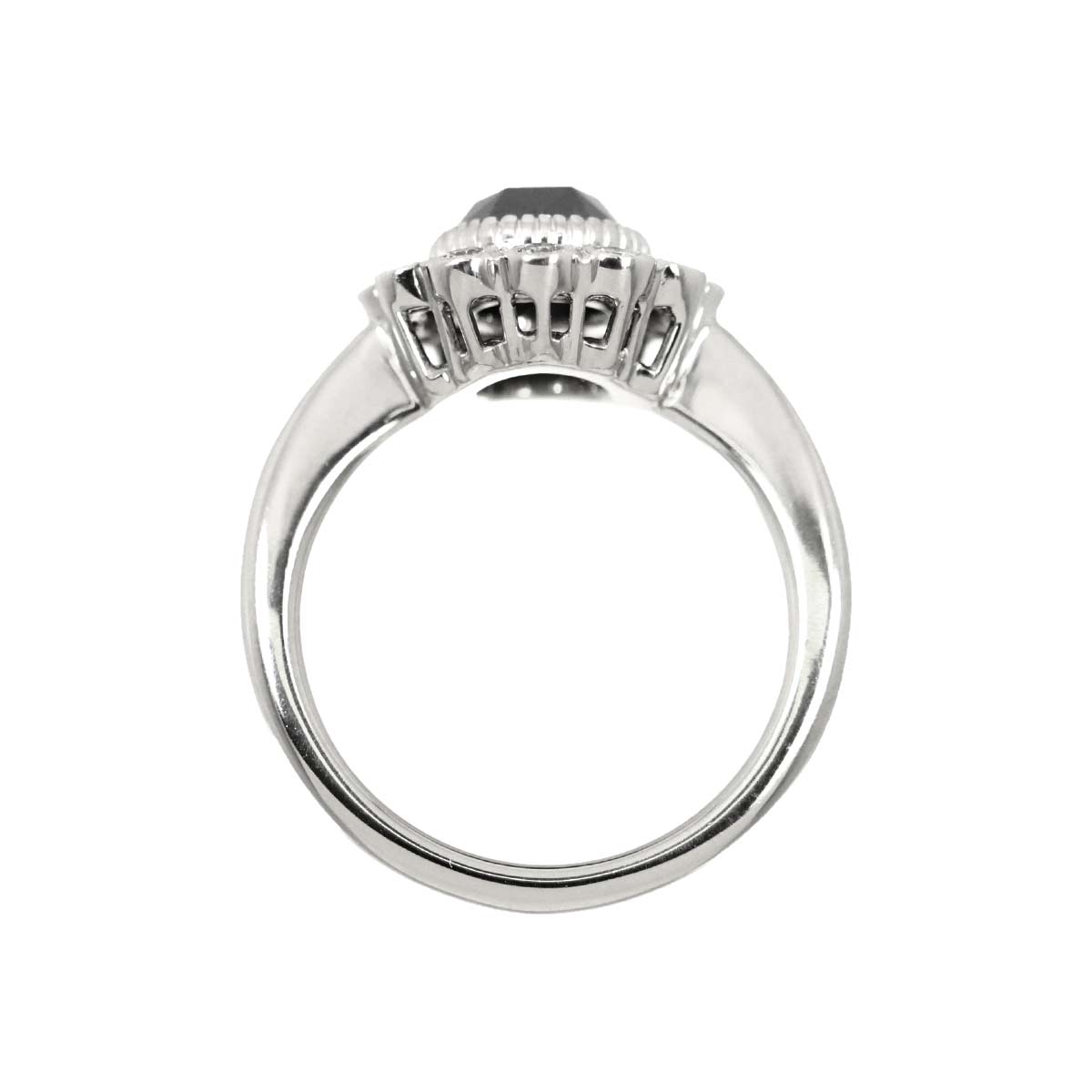 Black Diamond 1.39ct Diamond 0.21ct Ring Pt Platinum size5.5-5.75(US)
