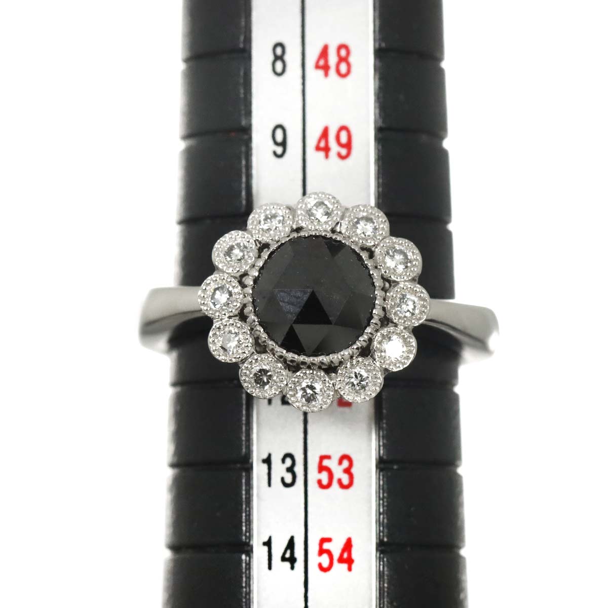 Black Diamond 1.39ct Diamond 0.21ct Ring Pt Platinum size5.5-5.75(US)