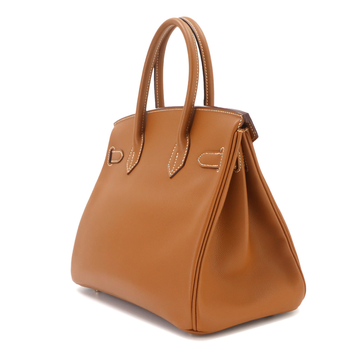 Birkin 30 Hand Bag Epsom Leather Gold Brown Purse
