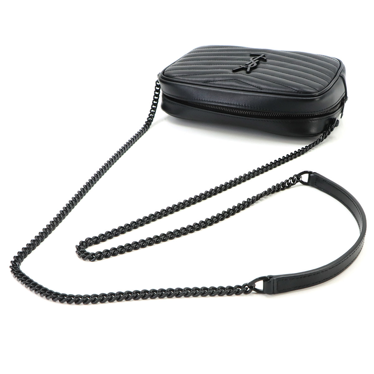 Lou Mini Chain Shoulder Bag Leather Black 748849